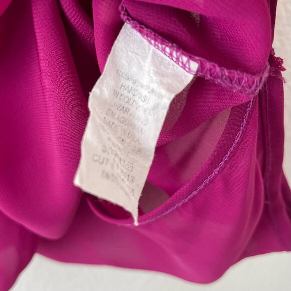 Fashion Exit Womens Pink Tank Blouse Draped Sleeveless Bead V-Neck Size Medium - Picture 8 of 8